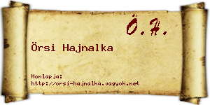 Örsi Hajnalka névjegykártya